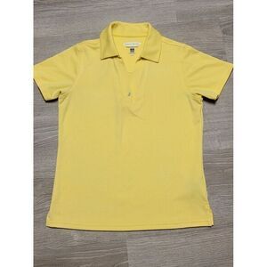 Pebble Beach Performance Women's V-Neck Yellow Polo‎ Size Small